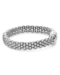 Sterling Silver Signature Caviar Oval Rope Bracelet