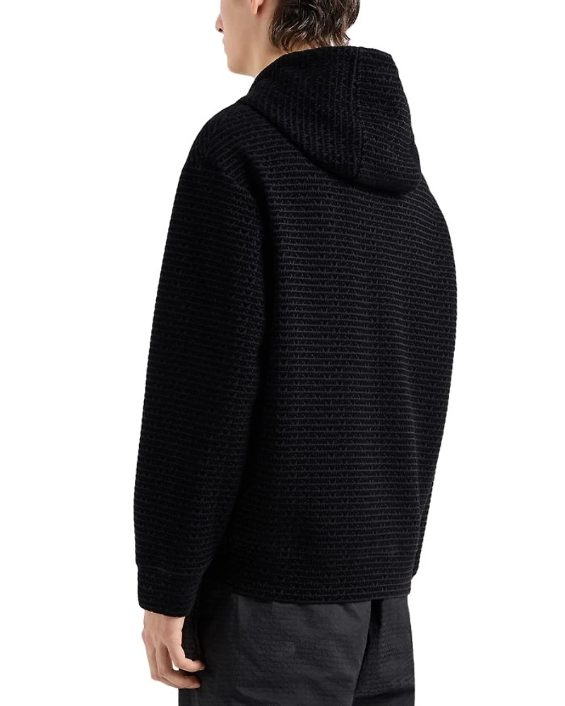 Allover Logo Full Zip Hooded Sweatshirt