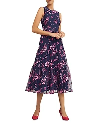 Hobbs London Bethany Floral Embroidered Midi Dress