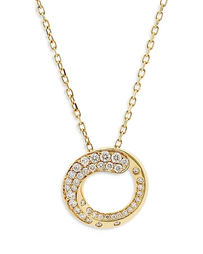 Crivelli 18K Yellow Gold Like Diamond Pave Circle Pendant Necklace, 14-16 - Exclusive, Italy Campaign