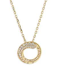 Crivelli 18K Yellow Gold Like Diamond Pave Circle Pendant Necklace, 14-16 - Exclusive, Italy Campaign
