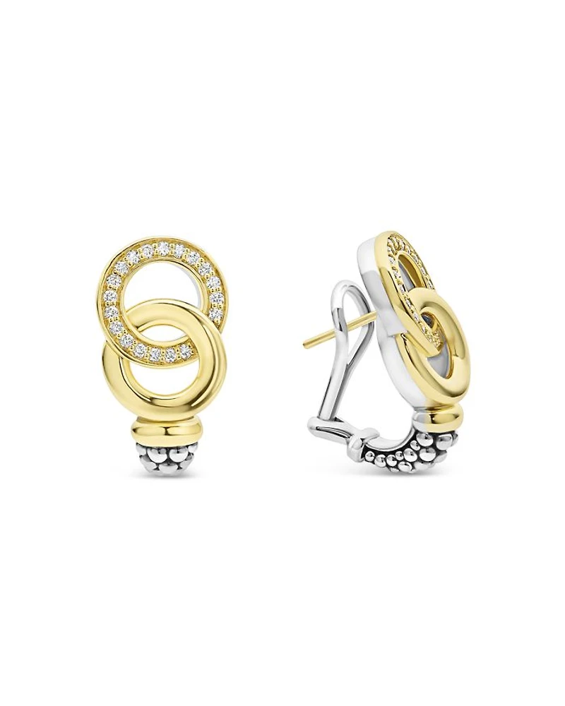 18K Yellow Gold & Sterling Silver Signature Caviar Diamond Statement Earrings