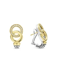 18K Yellow Gold & Sterling Silver Signature Caviar Diamond Statement Earrings