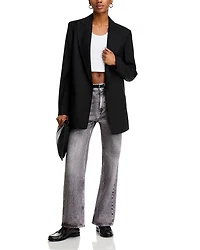 Miramar Shea High Rise Relaxed Cotton Terry Sweatpant Jeans Raven