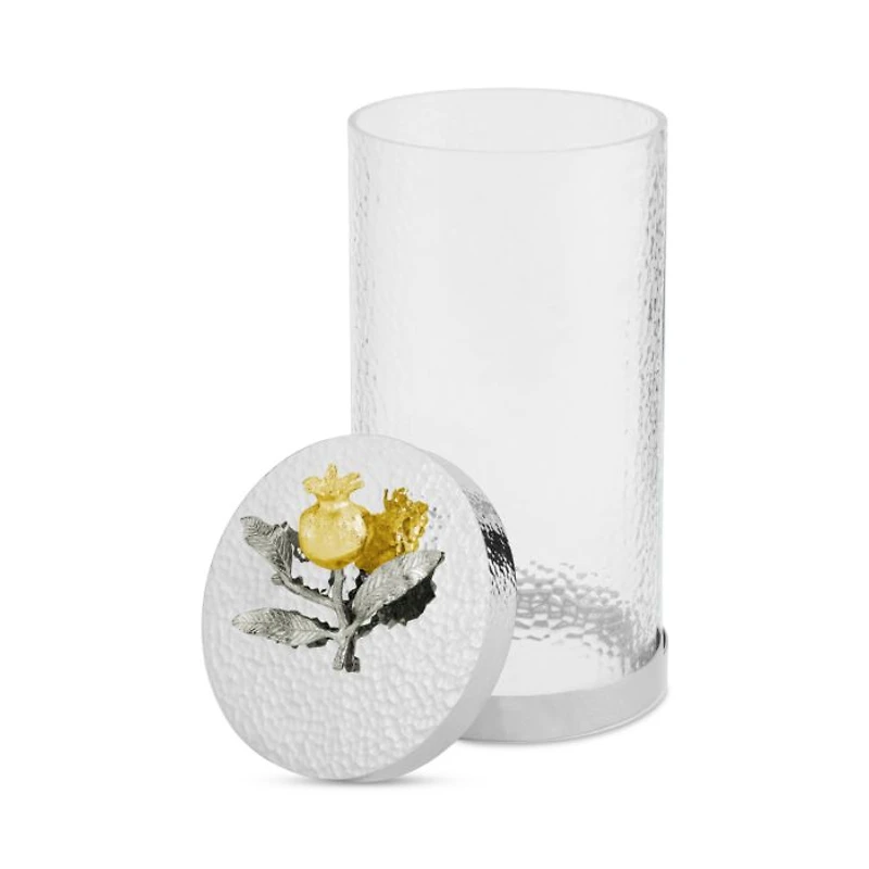 Pomegranate Silver and Gold Large Canister