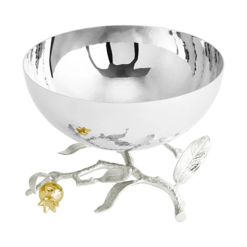 Pomegranate Silver and Gold Small Bowl