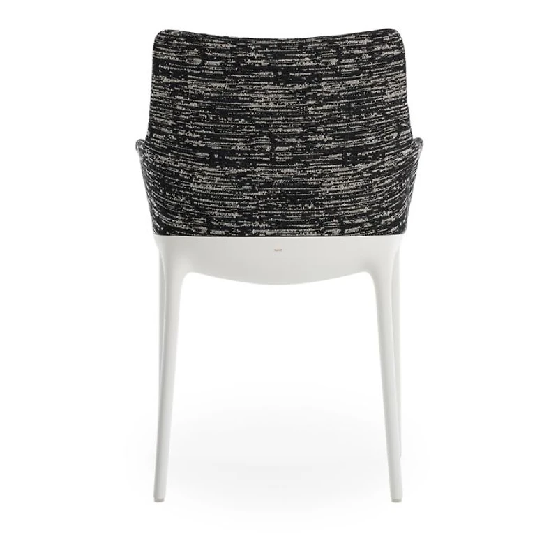 Eleganza Nia Melange Dining Armchair, White Legs