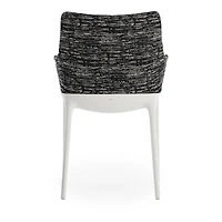 Eleganza Nia Melange Dining Armchair, White Legs
