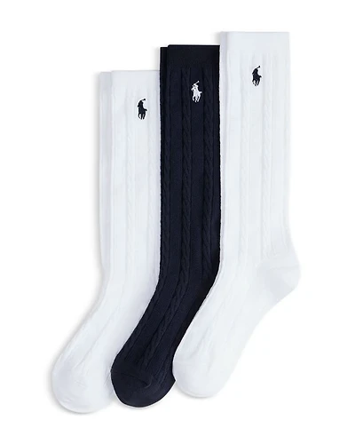 Girls' Knee High Cable Sock Set - Little Kid, Big Kid