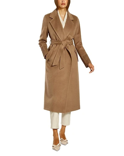 Long Notched Collar Wrap Coat