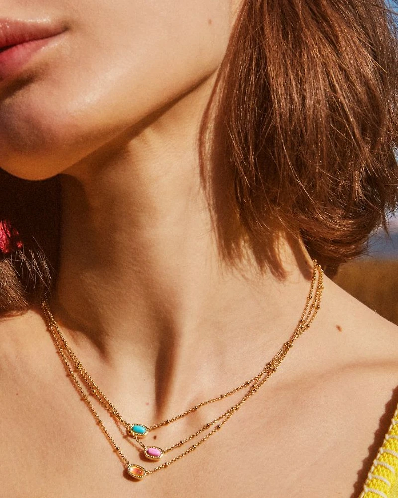 Mini Elisa Satellite Short Pendant Necklace, 15"-19"