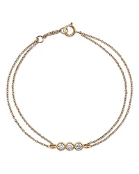Moon & Meadow 14K Yellow Gold Lab Grown Diamond Trio Bezel Chain Bracelet