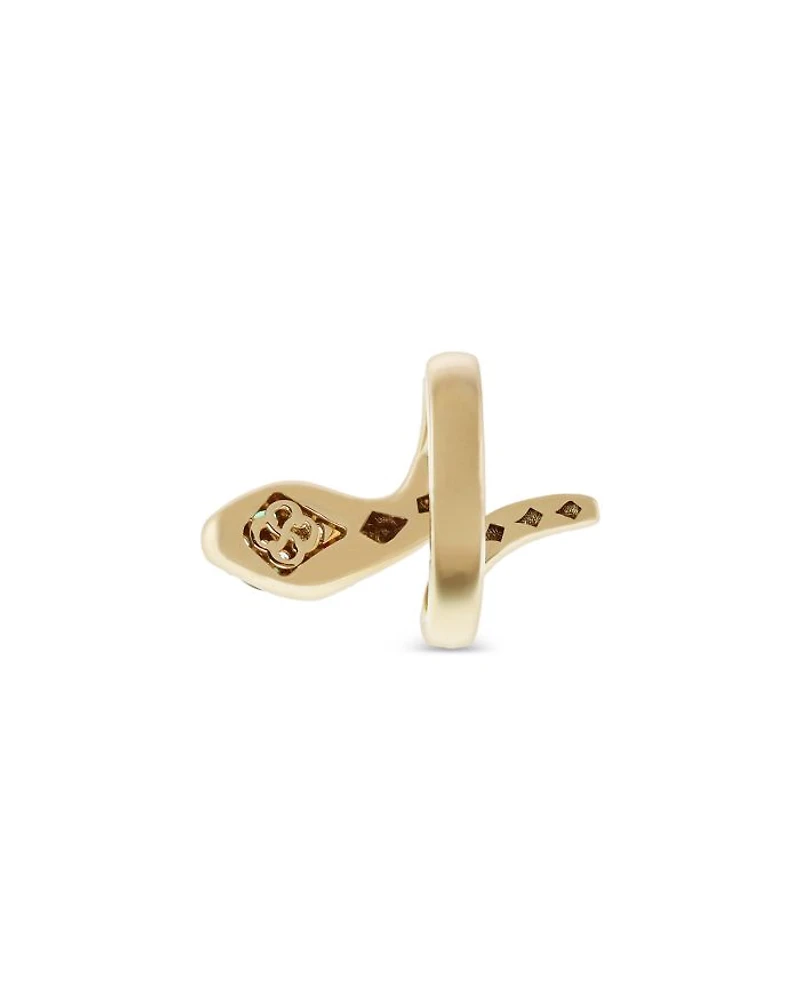 18K Yellow Gold Serpent Diamond & Emerald Snake Ring - Exclusive, Italy Campaign