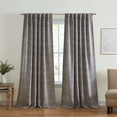 Elrene Home Fashions Vittoria Paisley Printed Blackout Curtain Panel, 52 x 95