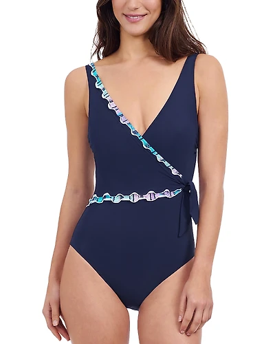 Profile by Gottex V Neck Tie Waist One Piece Swimsuit