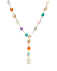 Marco Bicego 18K Yellow Gold Siviglia Multi Stone & Diamond Textured Bead Lariat Necklace, 18 - Exclusive, Italy Campaign