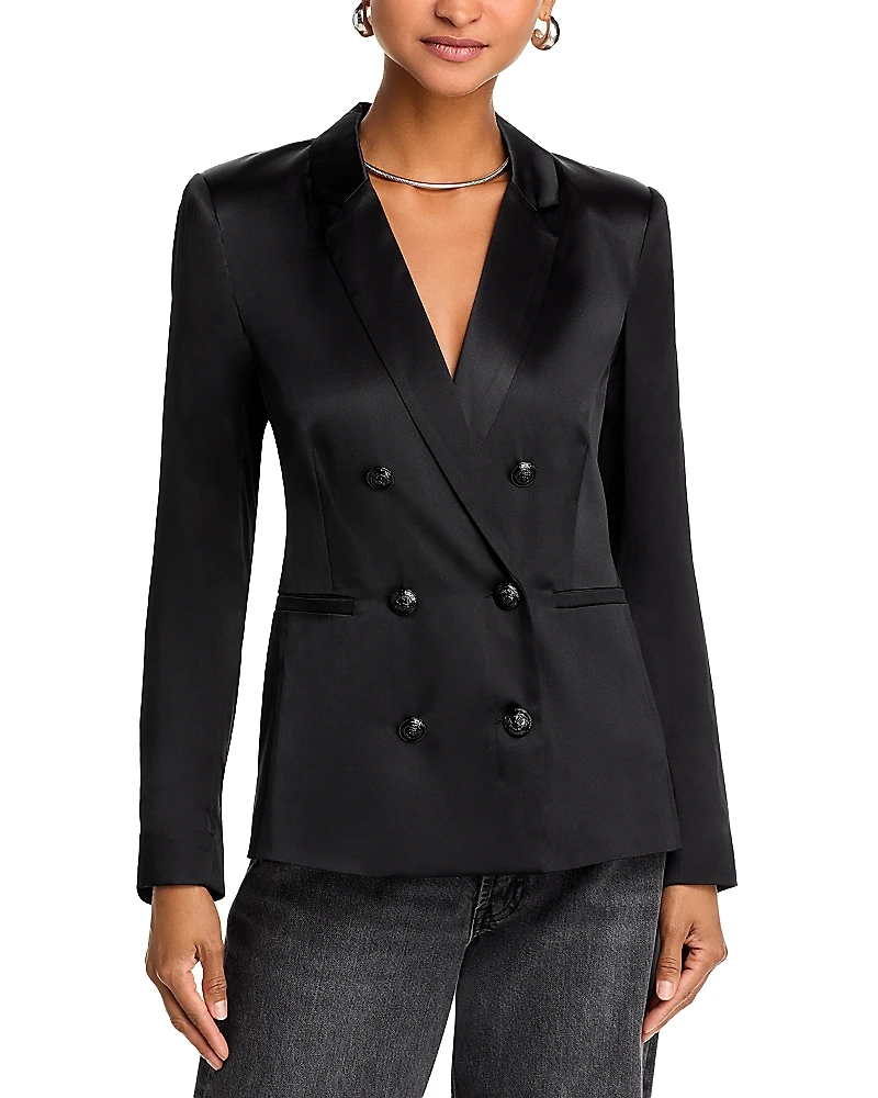L'Agence Colin Silk Double Breasted Blazer