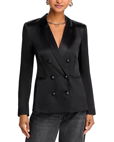 L'Agence Colin Silk Double Breasted Blazer