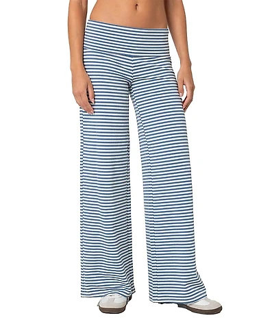 Edikted Lilah Striped Fold Over Pants