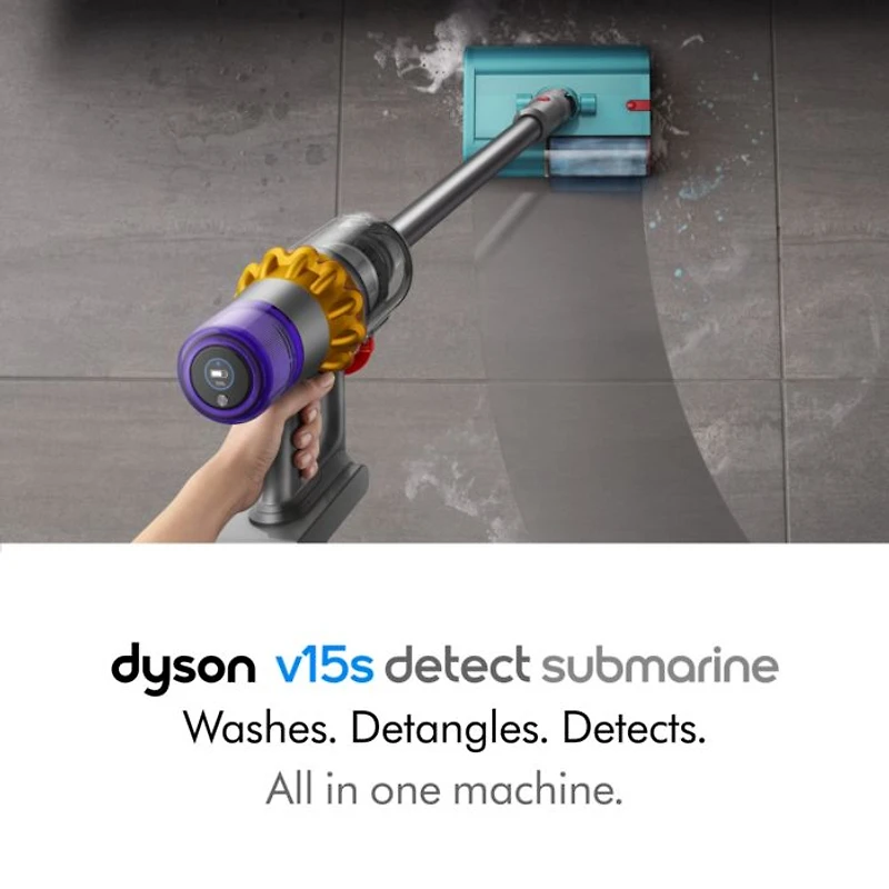 V15s Detect Submarine™ Wet & Dry Vacuum Cleaner | Yellow/Nickel