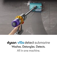 V15s Detect Submarine™ Wet & Dry Vacuum Cleaner | Yellow/Nickel