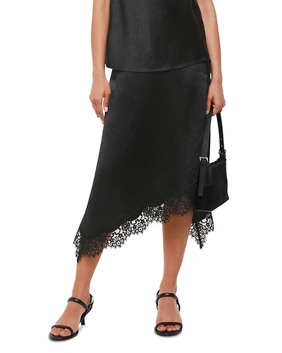 Lace Insert Midi Skirt
