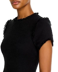 Nova Fringe Trim Bouclé Mini Dress