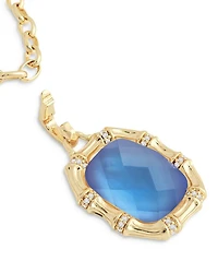 Bamboo Stone Pendant Necklace in 18K Gold Plated