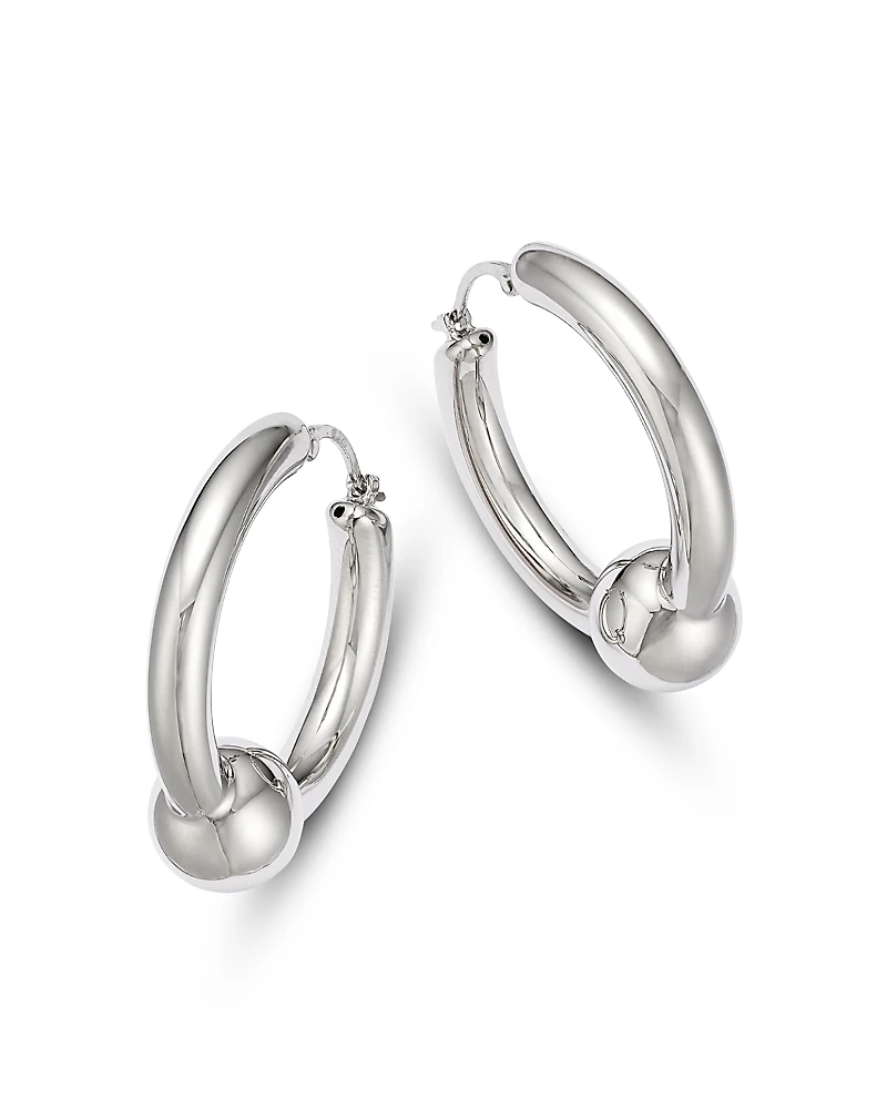Bloomingdale's Fine Collection Large Tube Ball Hoop Earrings