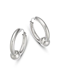Bloomingdale's Fine Collection Large Tube Ball Hoop Earrings