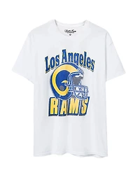 Junk Food Clothing Unisex Nfl Los Angeles Rams Throwback Helmet Flea Market Tee