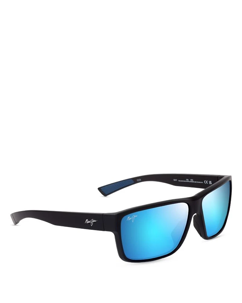 Uila Rectangular Wrap Sunglasses, 62mm