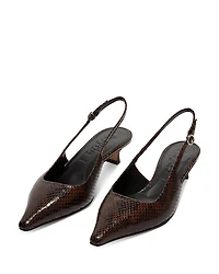 Women's Catrina Pointed Toe Kitten Heel Slingback Pumps