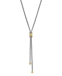 David Yurman Sterling Silver & 18K Yellow Gold Petite X Lariat Necklace, 17-18