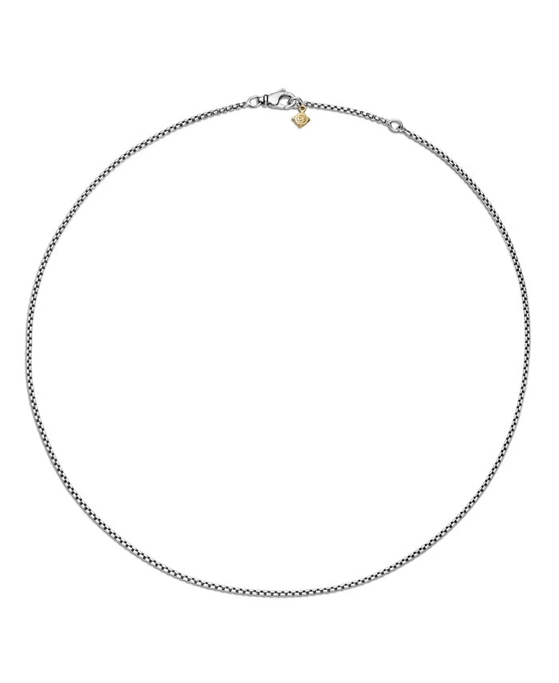 Box Chain Necklace with an Accent of 14K Gold, 1.7mm