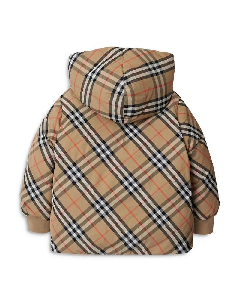 Girls' Reversible Check Puffer Jacket - Little Kid, Big Kid