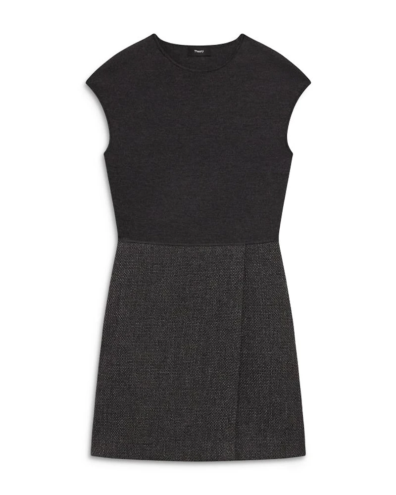Tweed Wrap Mini Dress