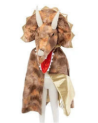 Grandasaurus Triceratops Cape Costume with Claws - Ages 4-6