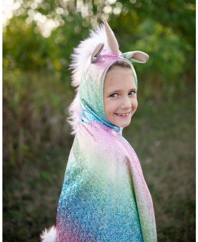 Rainbow Reversible Unicorn Dragon Cape- Ages 3-6 Years