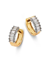 Moon & Meadow 14K Yellow Gold Lab Grown Diamond Baguette Huggie Hoop Earrings