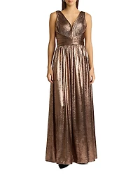 Zac Posen Rose Gold Metallic Gown
