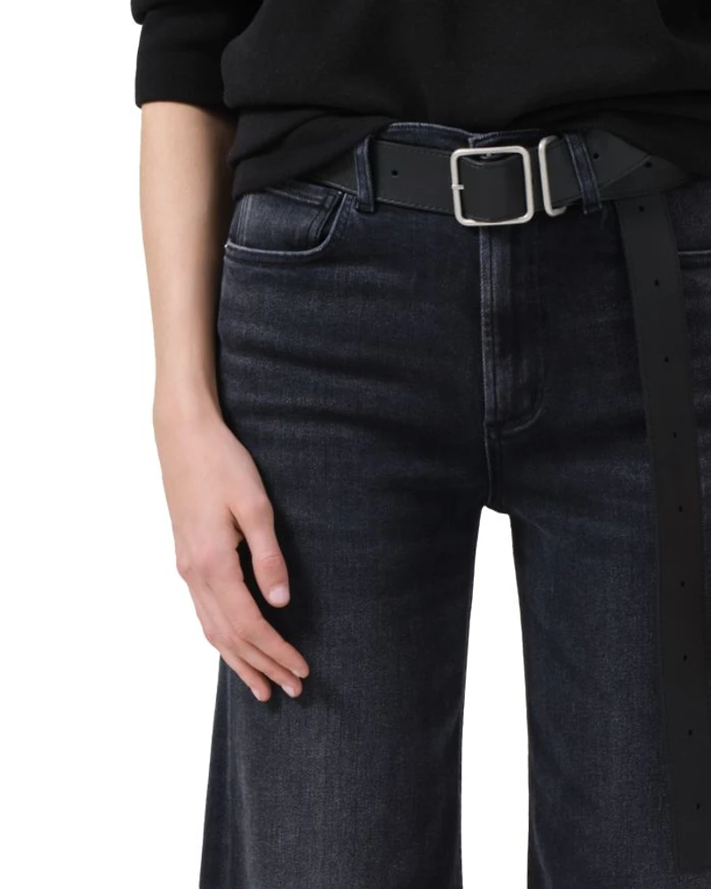 Lyra High Rise Cropped Wide Leg Jeans Medallion