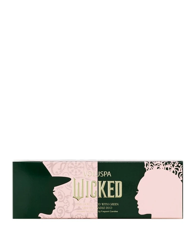 Limited Edition Wicked Pink Goes Good with Green Mini Tin Candle Duo Gift Set