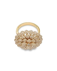 Diamond Flower Ring in 14K Yellow Gold, 1.50 tcw