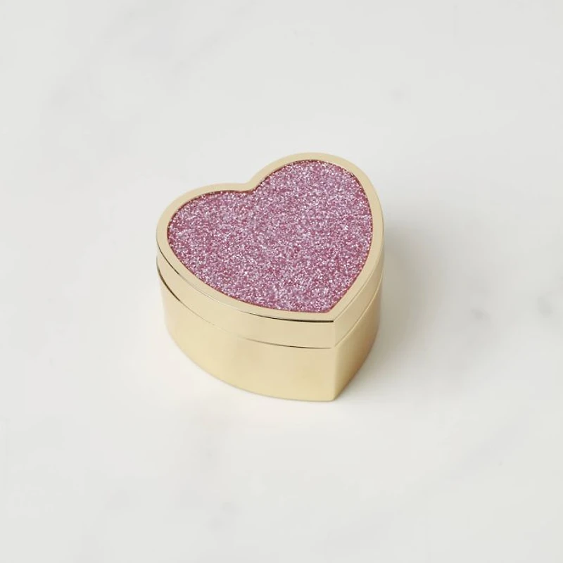 Sitting Pretty Pink Glitter Heart Box