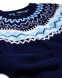Girls' Fair Isle Cashmere Crewneck Sweater, Big Kid - Exclusive