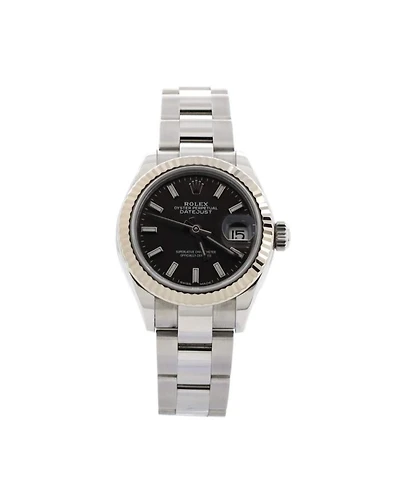 Oyster Perpetual Datejust Dark Grey Automatic Watch in Stainless Steel and White Gold 28mm