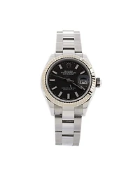 Oyster Perpetual Datejust Dark Grey Automatic Watch in Stainless Steel and White Gold 28mm