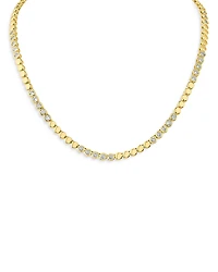 Kenneth Jay Lane Cubic Zirconia Station Collar Necklace 14K Gold Plated, 17