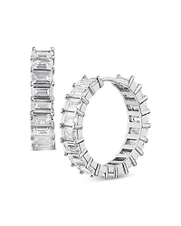 Kenneth Jay Lane Emerald Cut Cubic Zirconia Hoop Earrings